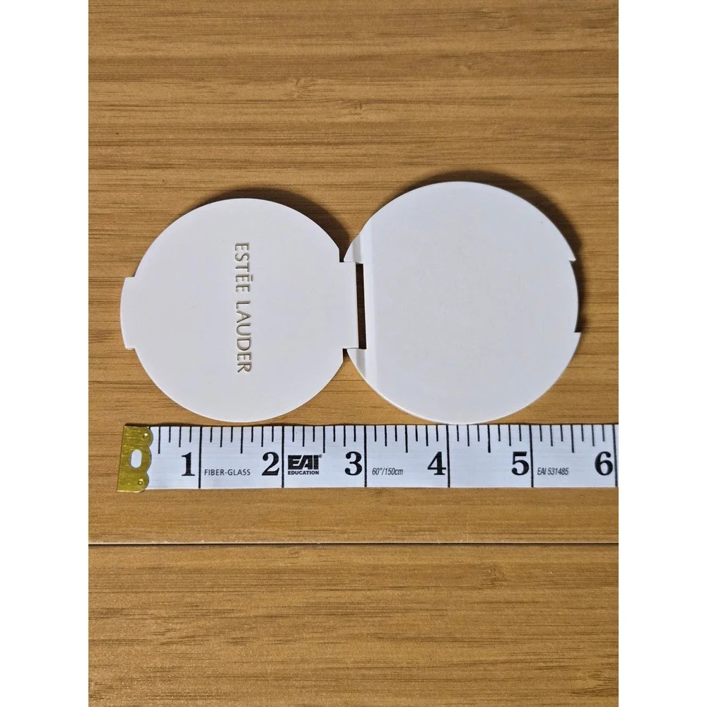 Estee Lauder Pocket Mirror Set Gold Rectangular and White Round Compact Mirror